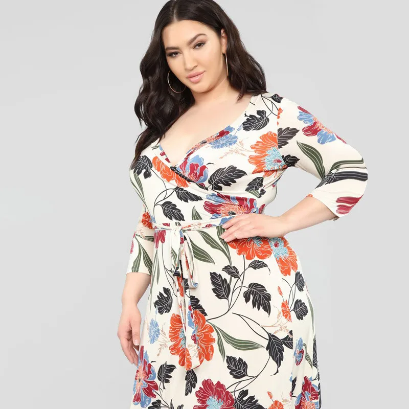 

Summer Long Dress Wholesale Floral Print Boho Dress Sexy Long Maxi Dresses Women, Picture color