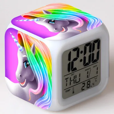 

EMAF DIY Sublimation Blanks LED Color Change Digital Alarm Clock Time Calendar Temperature Sublimation Clock, Custom requested