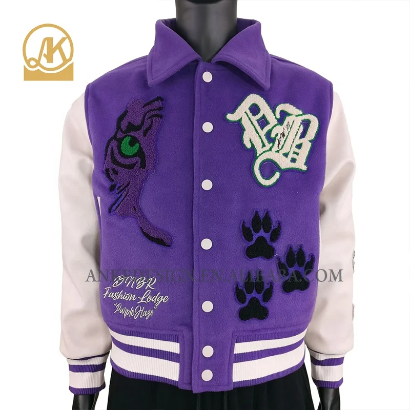 Vintage College Baseball Varsity Jacket Chenille Patch