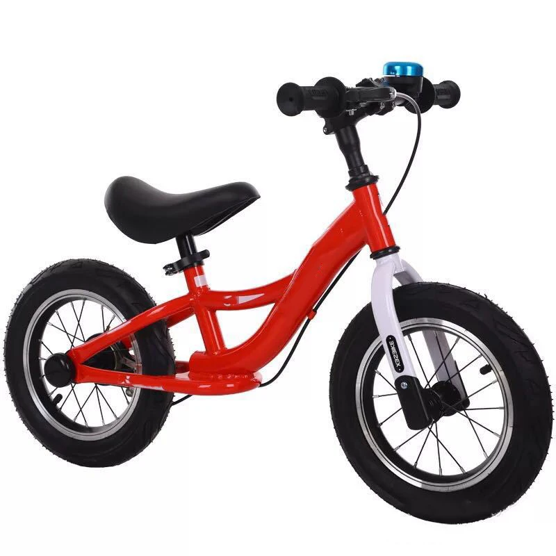 

Toddler Balance Bike Air-Filled Rubber Tires and Adjustable Handlebar and Seat 12" No-Pedal Walking Training Balance Bicycle, Red green yellow blue black