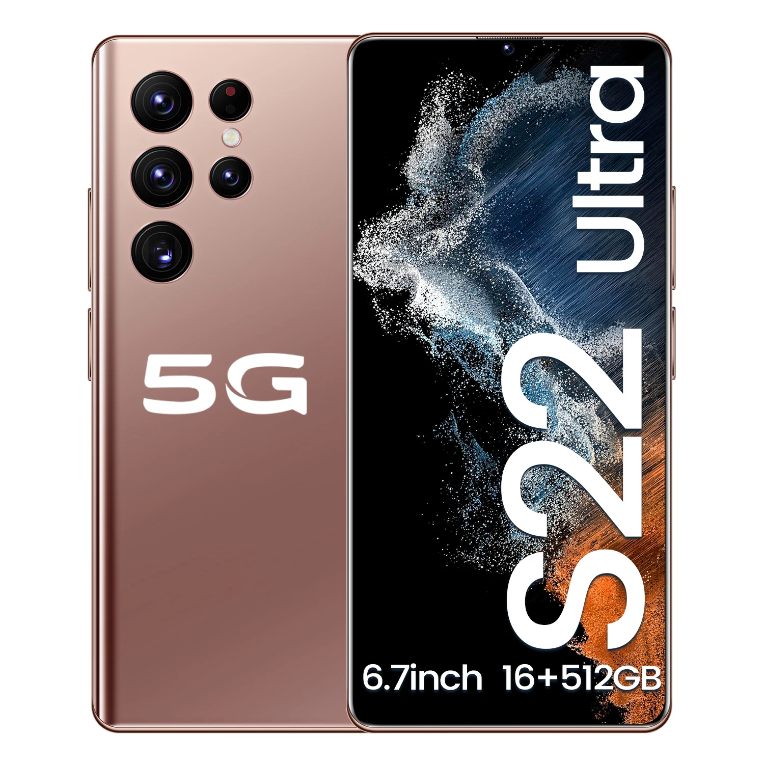 

Hot Selling S22 ULTRA 16GB+512GB 16MP+32MP 6.7 Inch New Android Cellphone Mobile Phones 4G 5G Smartphone, Black gold blue
