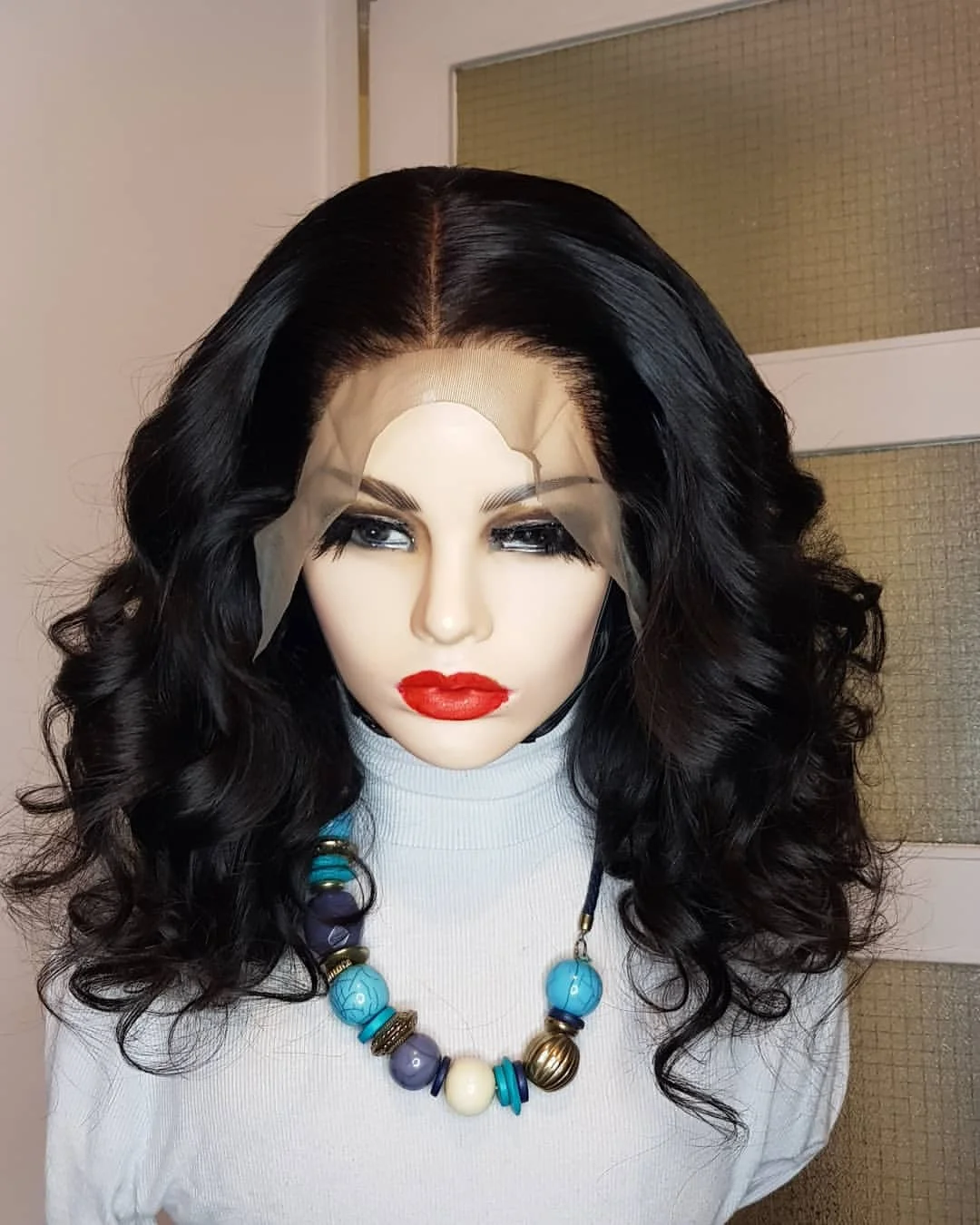 

Brazilian Cuticle Aligned loose Wave Human Hair Lace Front Wig In Stock
