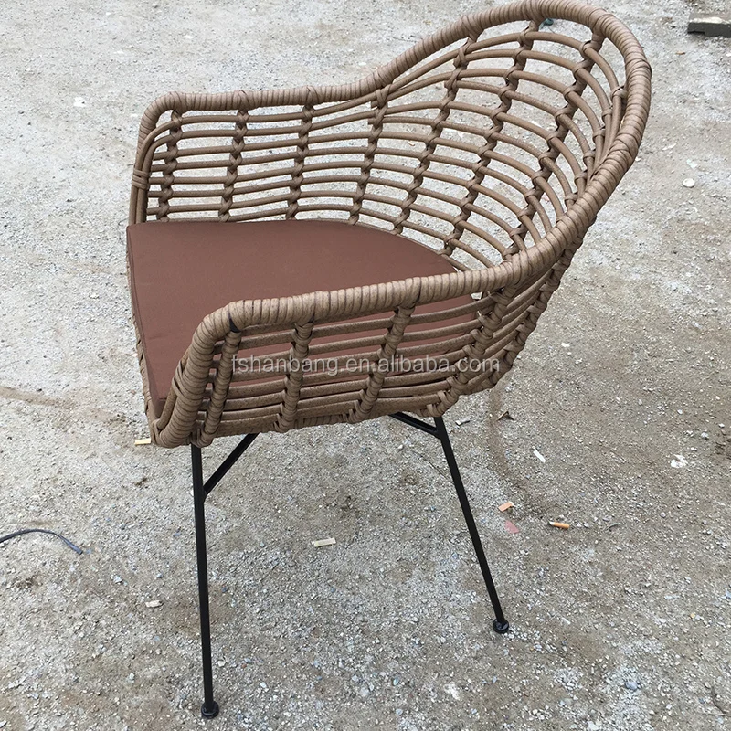 Outdoor Garden Furniture Rattan Dining Chair With Black Iron Legs Buy Outdoor Dining Chair