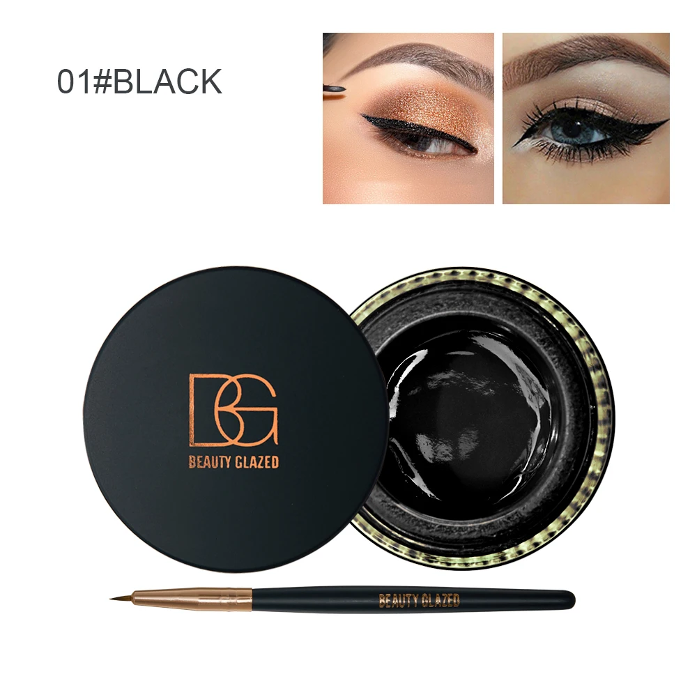 

Custom Black White Yellow Waterproof Eyeliner Gel Makeup Cosmetic Gel Eye Liner With Brush 24 Hours Long-lasting For Women