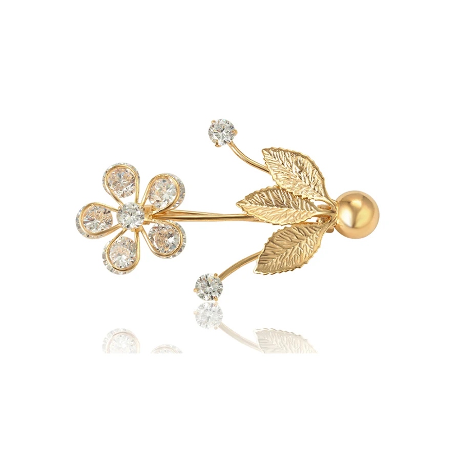 

brooches 00441 Xuping fashion 18 k gold plated Latest Design Christmas Promotions Flowers and Leaves Women Brooch Jewelry