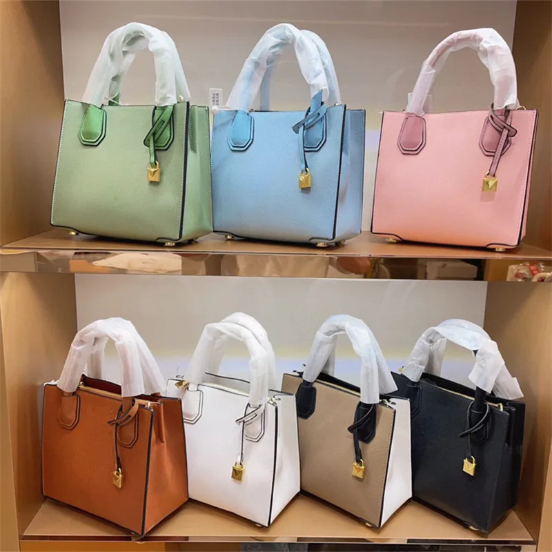 

7 Color Fashion Bag Simple  Handbags Purses Cowhide Bucket Handbag Tote Women's Shoulder Bags