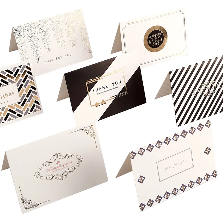 
Custom Business Personalization Stationery Hot Stamping Blank Greeting Folded Note Cards And Envelopes Paper 