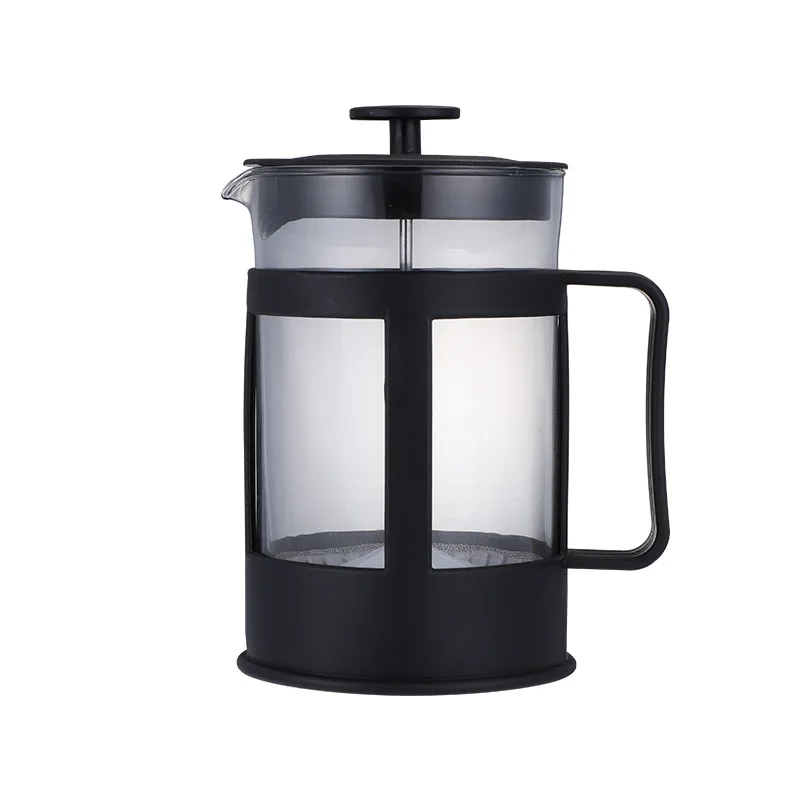 

2021 black teapot soda-lime glass method press pot simple household tea sets coffee French Fries Press organizer glass