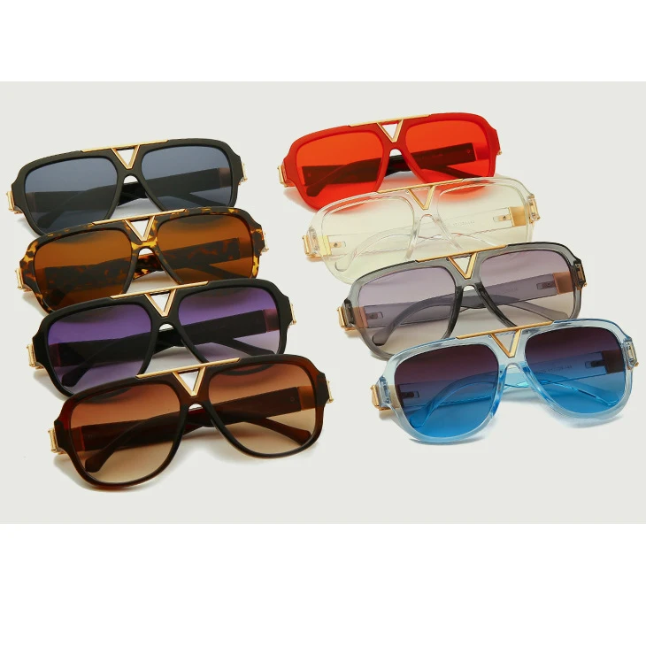 2023 Women candy color large frame sunglasses New Trend Hot Style Unisex Vintage Big Frame Sunglasses for Men and Women