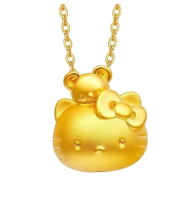 

Vietnam Sand Gold Cartoon Gold-Plated Kitten Pendant Shop Same 3D Hard Necklace