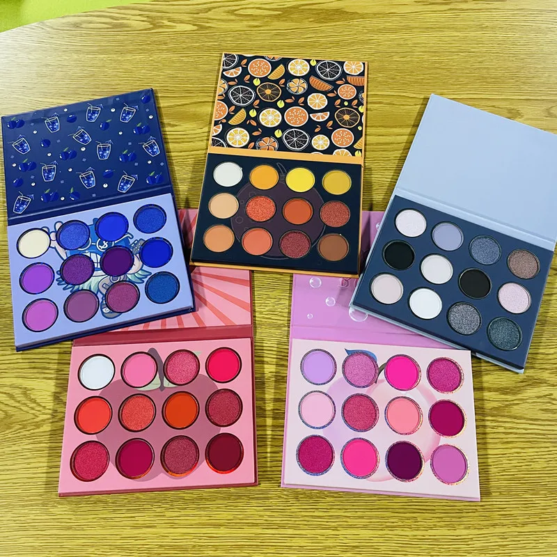 

Private Label Cosmetics Eye Shadow Makeup 12 Color Eyeshadow Palette Waterproof Fruit Eye Shadow