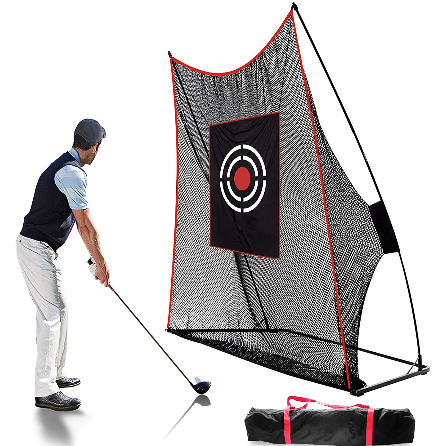 

Heavy Duty Golf Practice Net,Golf Practice Hitting Net,Quick Setup Golf Net with Target Cloth and Carry Bag(Style Optional)