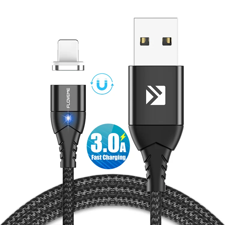 

Free Shipping 1 Sample OK FLOVEME 3A Braid Fast Charger Magnetic USB Cable Nylon Cable Charger Custom Accept