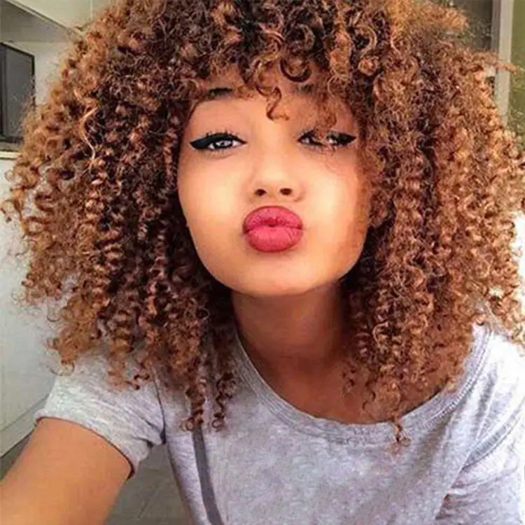 

2022 Premium Synthetic Fiber Wig Hot Beauty Ladies Perruque Kinky Curly Amazon Hot Sell Online Cheap African Wig, 1 colors for choose,