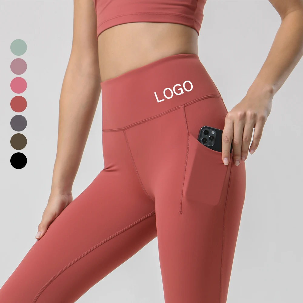 

New technology workout leggings for women solid color leggings with pockets for women scrunch butt leggings for women tummy cont, Customized colors