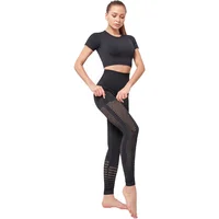 

Ptsports seamless black yoga set custom women yoga set new arrival sexy women fitness sets