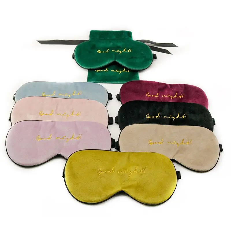 

New Private Label soft Silk Satin sleep eyemask travel eye mask with pouch kit, Customized color