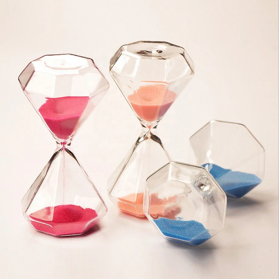 

Hot seller craft gift desktop 30 minutes Diamond Shape Hourglass Sand Timer Sand Clock