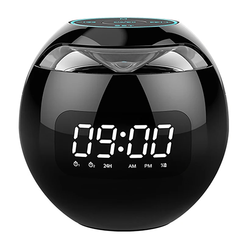 

Wireless Speaker G90S Clock Colorful Speaker Mini Portable Home Ball Card Small Steel Cannon Speaker