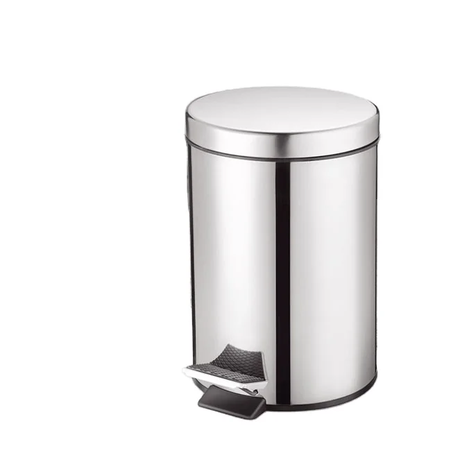 

Wholesale Bathroom Pedal Bin With Lids Stainless Steel Trash Can 30L, Silver