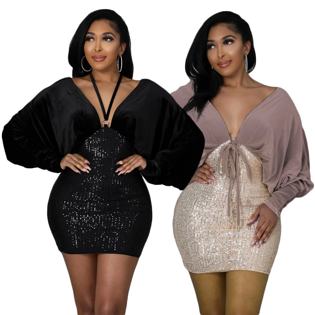 

Spring 2022 New Arrivals Women Trend Sexy Backless Evening Club Prom Sequin Casual Girls' Summer Dresses Clothings For Women