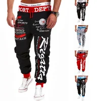 

Best Sell Men's Outdoor Letter Print Harem Pants streetwear track pants knit drawstring Cargo Joggers