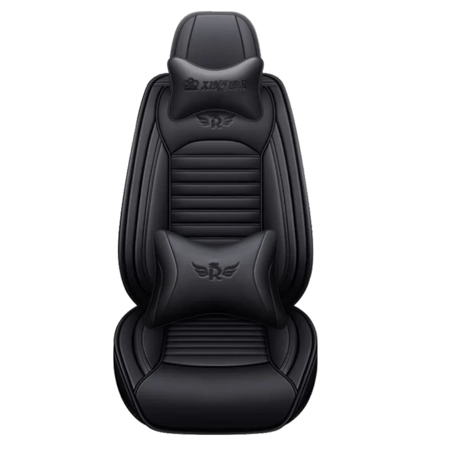 

Muchkey Luxury 2022 Hot Selling Universal Pu Belt Headrest Lumbar Pillow 5 Seats Non slip Waterproof Car Seat Cover