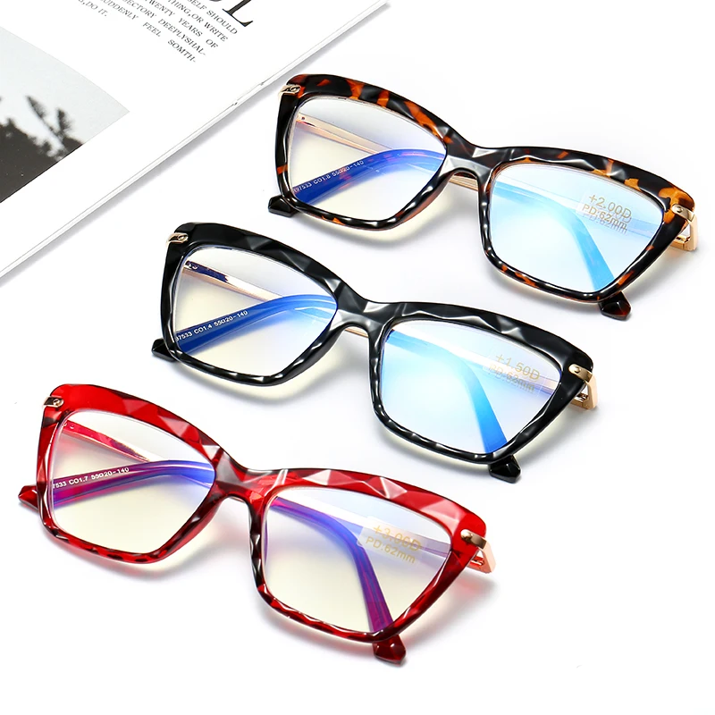 

SHINELOT LTR97533 2020 New Arrivals Women Crystal Design Optics Reading Glasses Wholesale Anti Blue Light Computer Glasses