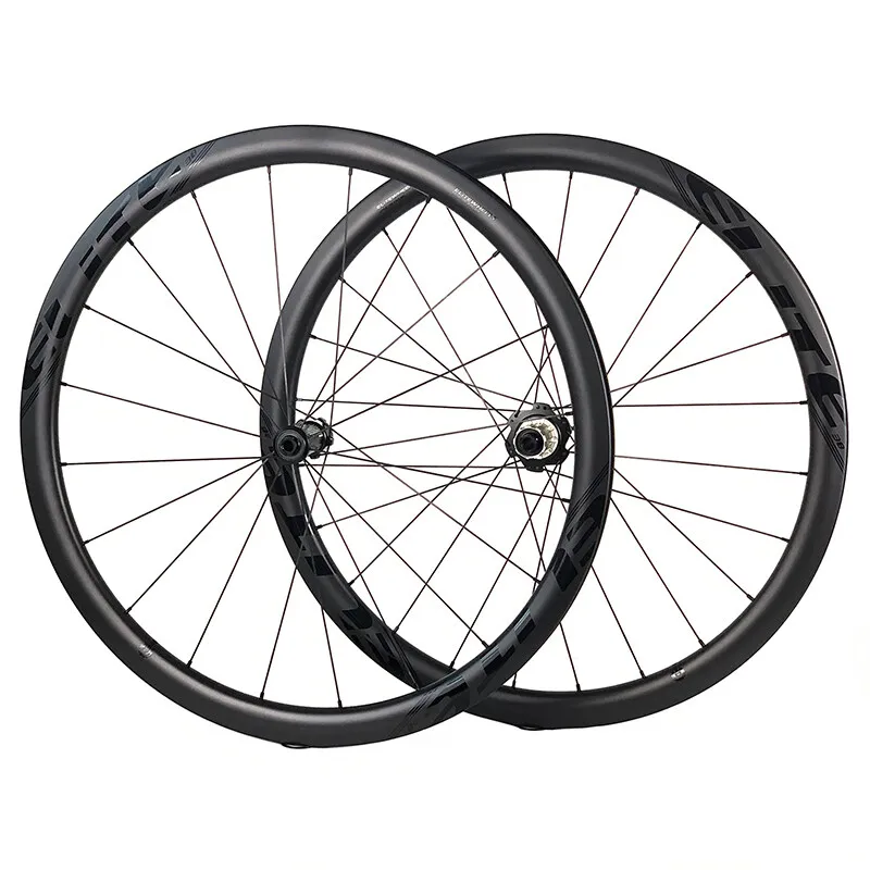 

ELITEWHEELS 700C Carbon Road Disc Brake 40mm Depth 19.5mm Inner Width compatible tubeless Wheelset