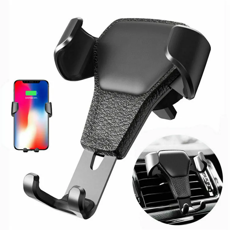 

Gravity Car Holder Air Outlet Mobile Phone Holder For iPhone X Xr Xs Max Samsung S10 Note 9, Black