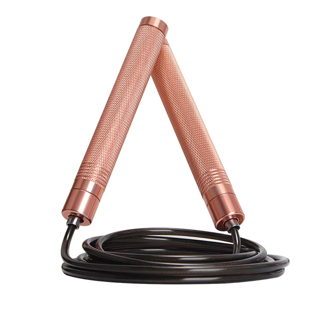 

Wholesale Cheap Exercise Training pvc coated steel wire skipping rope and jump rope, Gold rose