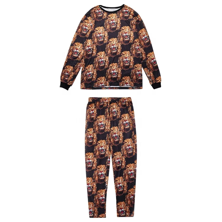 

Family Set Fashion New Design Home Service Milk Silk Sleepwear Valentines Long Sleeves Pants Pajamas Set For Men, Picture