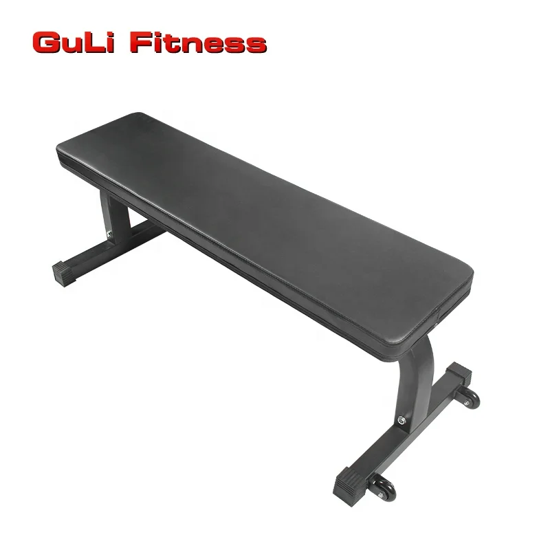 

Flat Weight Workout Exercise Bench Steel Frame Foam Padded Flat Free weight Bench for Weight Training Strength Training, Black