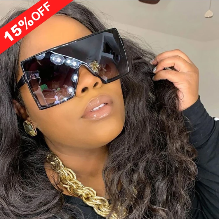 

Kenbo Eyewear 2022 New Style Big Frame One Piece Shades Sunglasses Women Flat Top Thick Frame Sun glasses Sunglasses