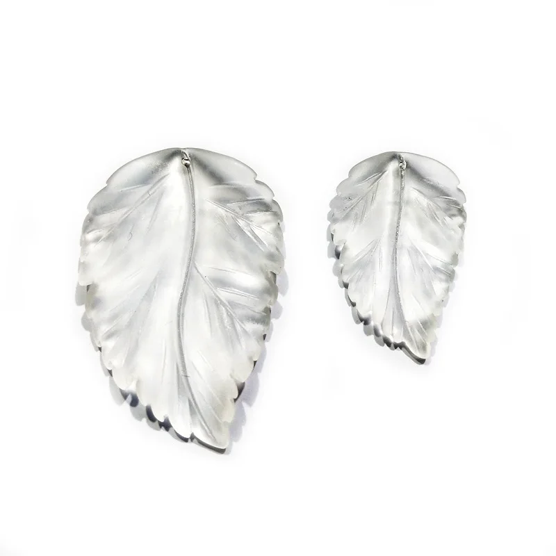

Natural Loose Stone Beads Carve Leaf Gemstone Wholesale White Crystal Quartz Carving Engrave Leaves Jewellery Jewelry, Multi color