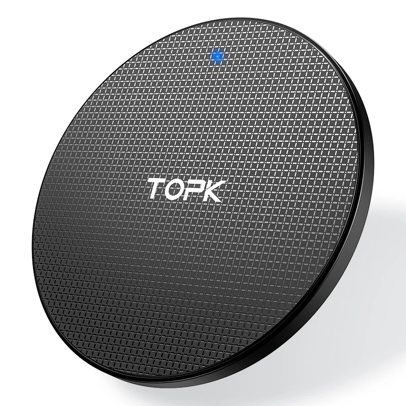 TOPK B01W-S 10W PC Plastic Case LED Portable Fast Mobile Phone Qi Wireless Charger