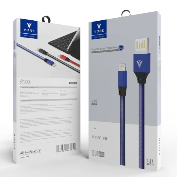 

Yandex V08 Fast Charging Cable 2.4A Reversible USB Charger Iphone USB Mobile Phone High Speed Charging Canble