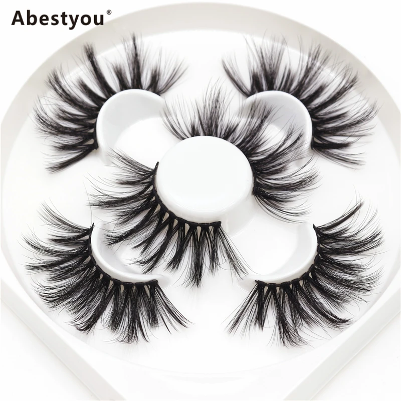 

Abestyou 25mm Long Style Strip Lashes 3in1 Lotus Flower Tray Faux Mink False Lashes Extremely Soft High Quality Make up Lashes