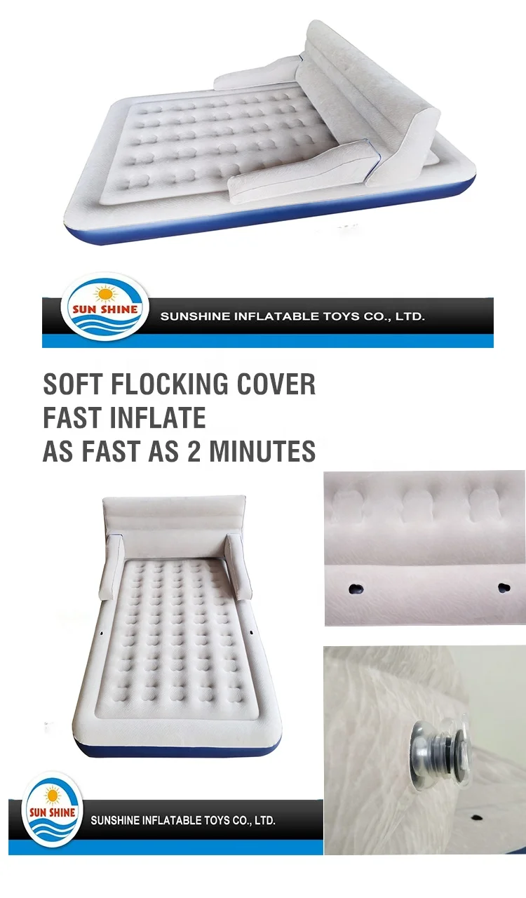 Oem Durable Pvc Flocked Single Air Mattress Inflatable Airbed With