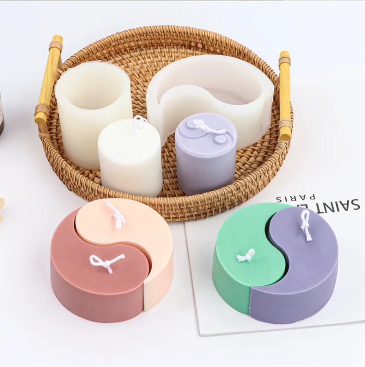 

INS Silicone Tai Ji DIY Cylindrical Yin Yang Bagua Aromatherapy Soap Mold Mousse Cake Factory Candle Mold