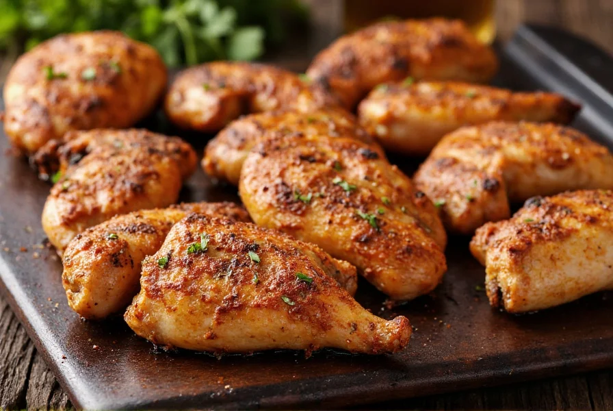 Chef seasoning grilled chicken with hatch chili powder