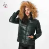 Cheap Fashion Long Sleeve Padded Women's Quilted Jacket With Fur Collar