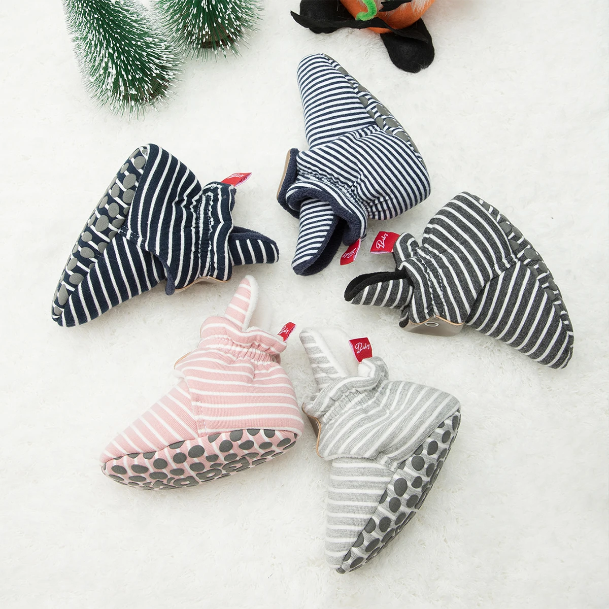 

MOQ 1 Fast shipping spring winter socks booties Anti-Bacterial warm soft breathable baby booties newborn, 5 colors