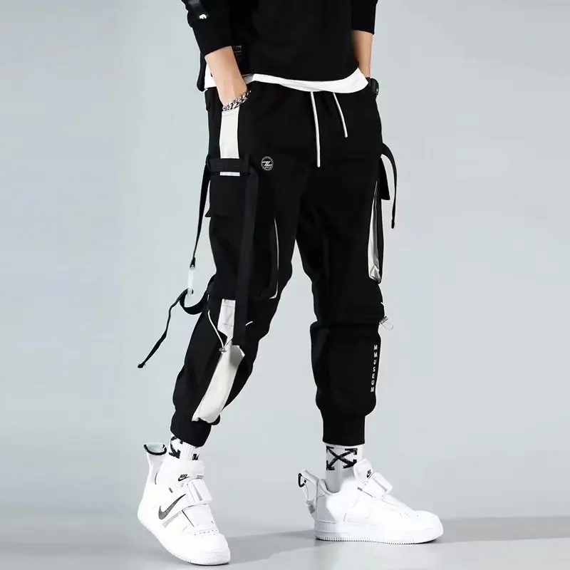 

Amazon Amazon Men's Multi Pockets Cargo Harem Pants Hip Hop Male Training Track Pants Joggers Trousers Harajuku Mens Trousers, Balck