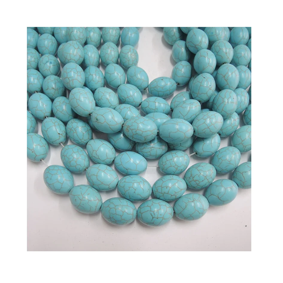 

15*20mm Big blue Stone turquoise Oval shape Loose stone styles choice Gemstone Chips natural stone jewelry