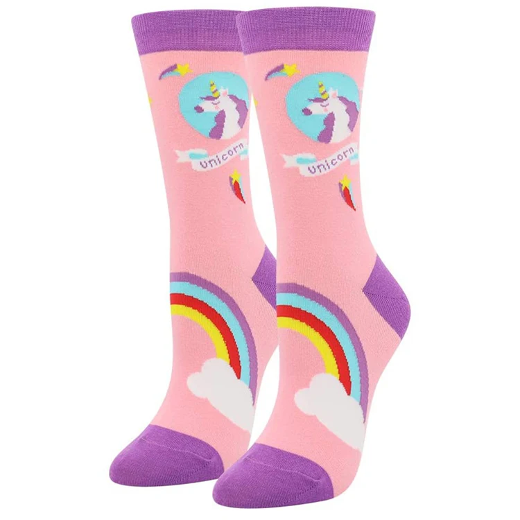 

custom crew dress colorful funny cotton women socks