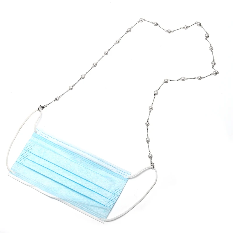 

Fashion Jewelry 2021 Long Face Masking Lanyard Chain Glasses With Bead,Stainless Steel Glass Chains