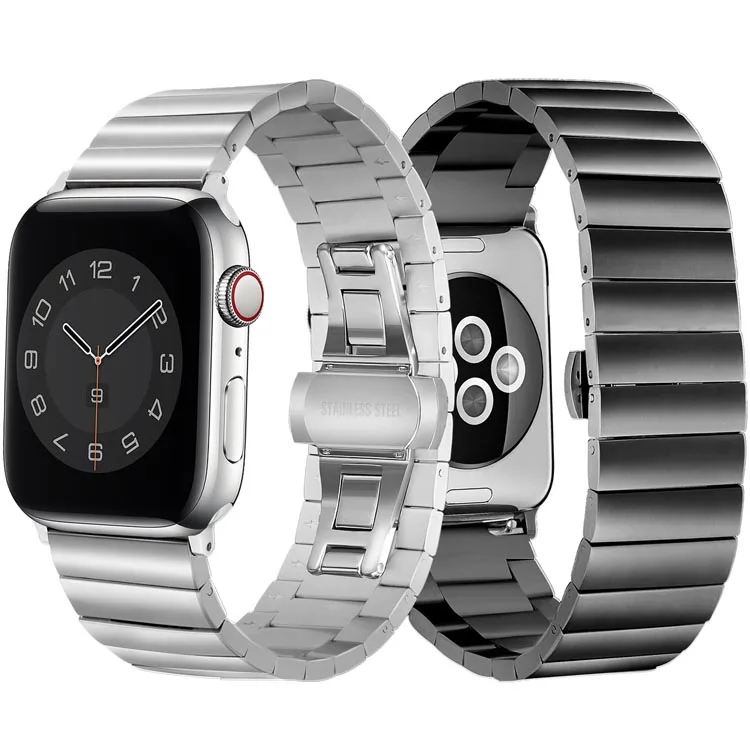 

Luxury Watch Band Stainless Steel Metal Strap for Apple iWatch Replacement Watch Band 40mm 44mm, Optional