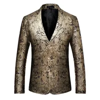 

New fashion men's British style printed suit casual single-breasted small suit