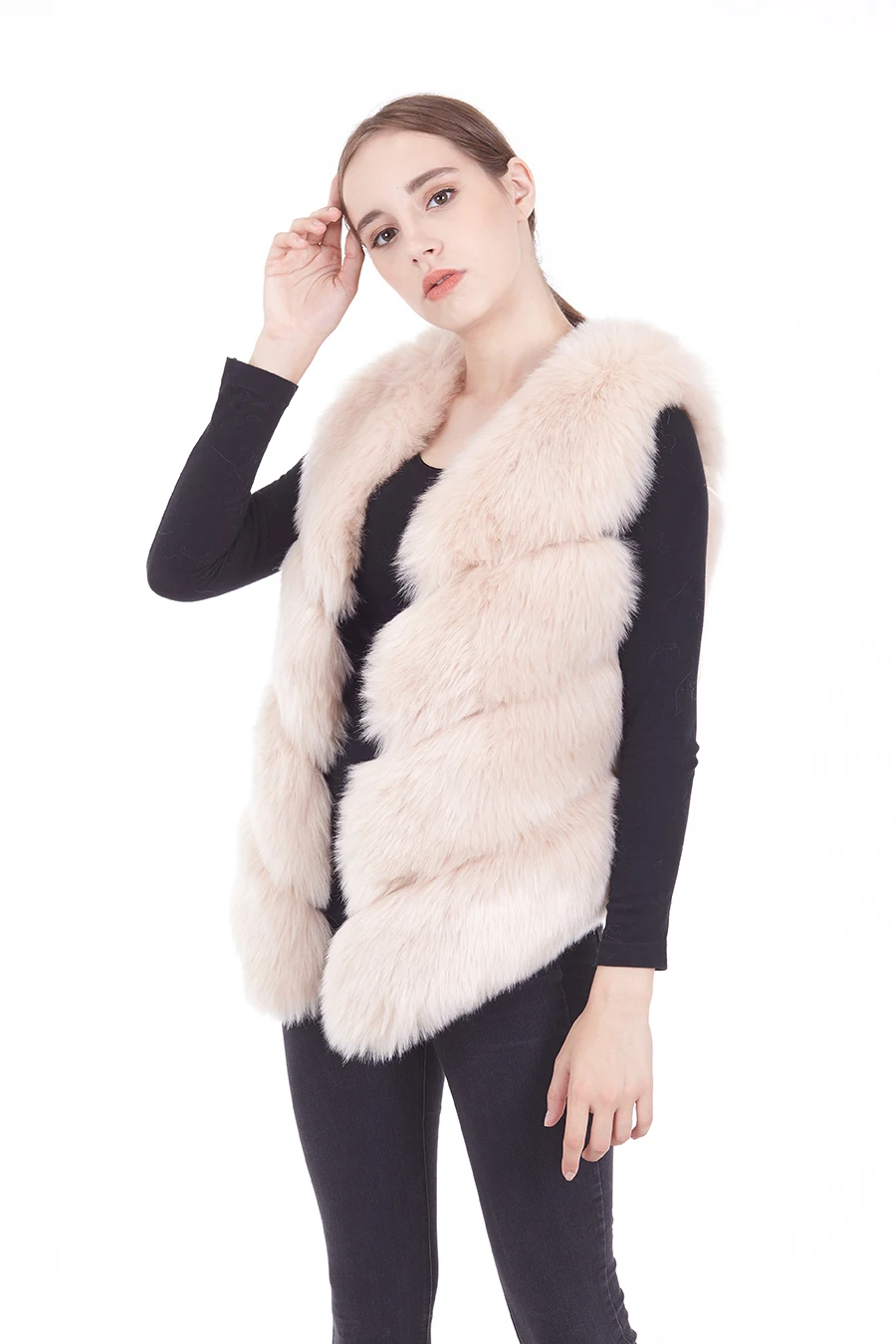 Women Winter Outwear Custom Plus Size Xs4xl Women Faux Fur Vest Long